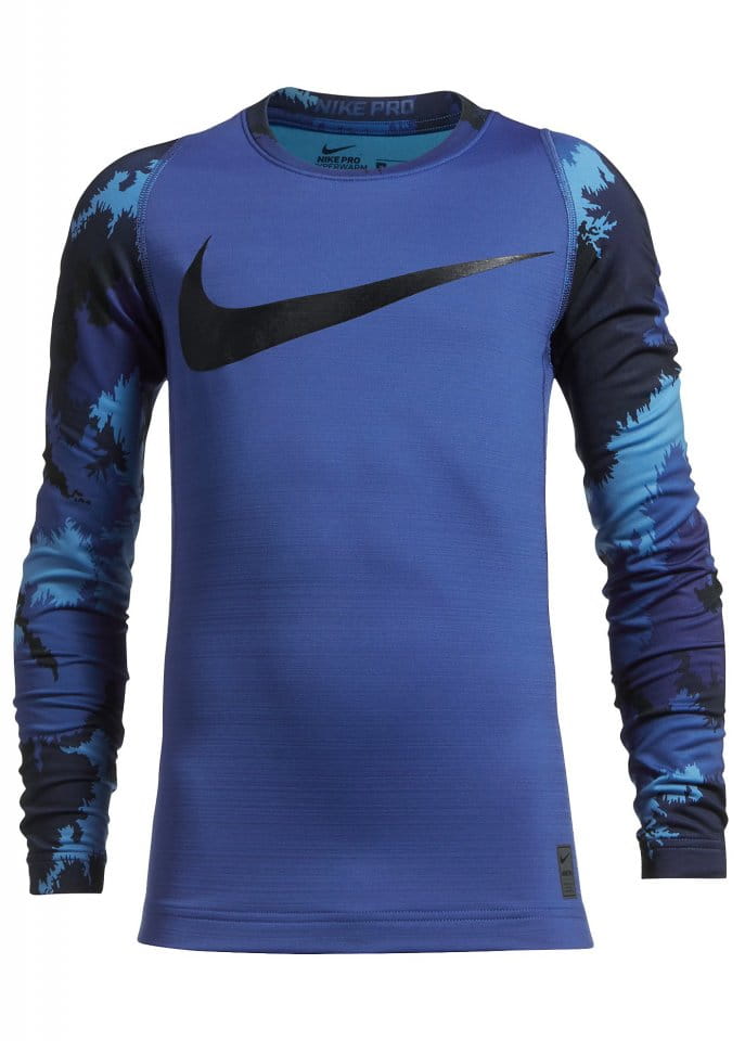 Dětské triko s dlouhým rukávem Nike Pro Hyperwarm AOP Crew